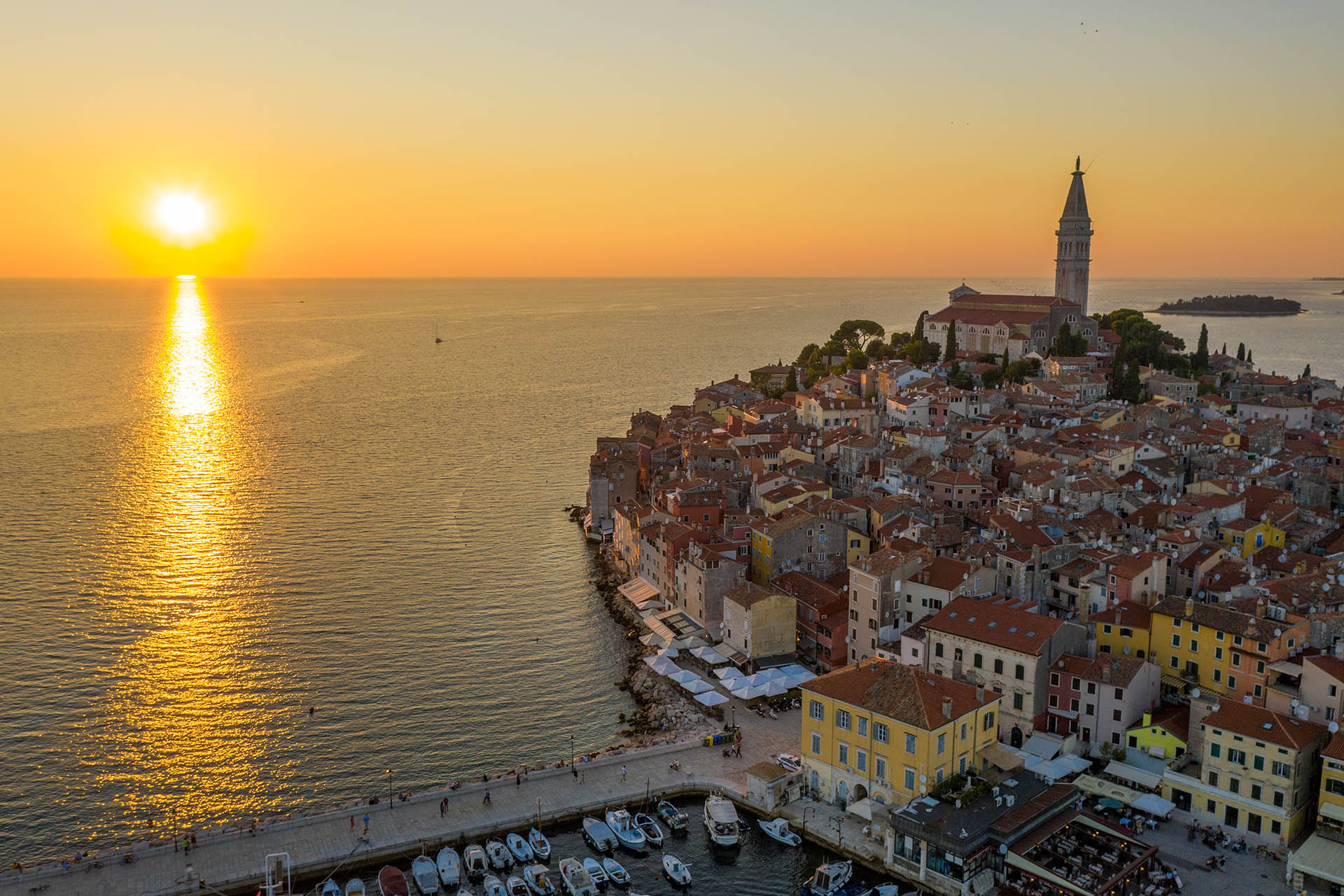 Rad2 0019 aerial photo rovinj town sunset istra croatia